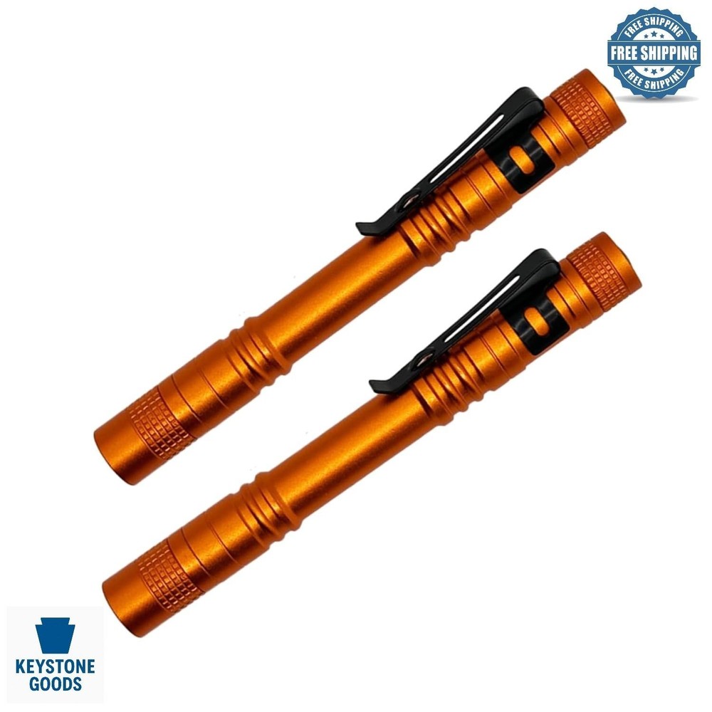 2-pack LED Pocket Pen Light Flashlights - Waterproof, 500 Lumens, Compact &