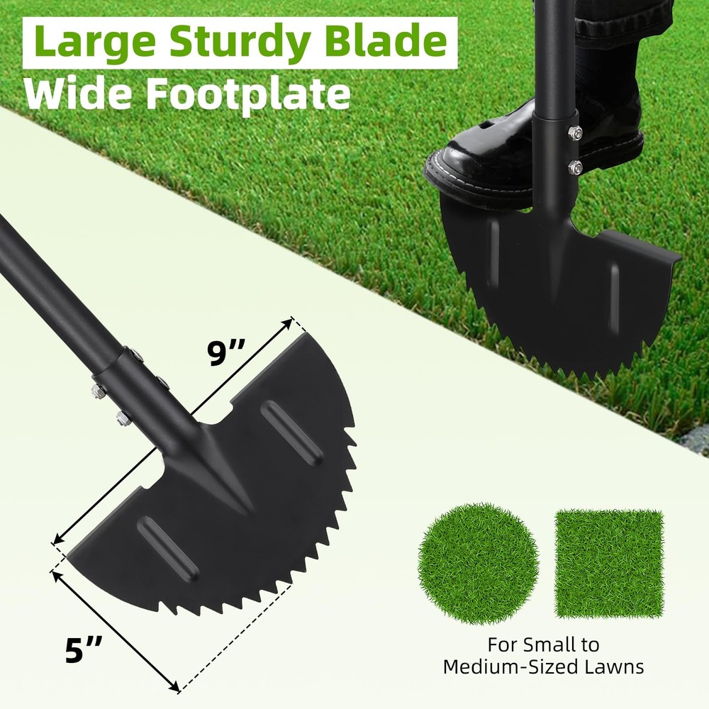 Edger Lawn Tool, Heavy Duty 49 Inch Border Edger with Half Moon Sharp Blade, ...