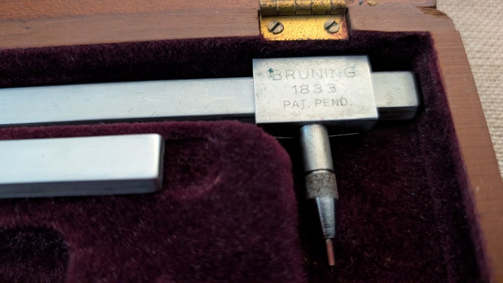 Vintage Bruning U.S.A 13" & 8" Beam Compass Drafting Tool