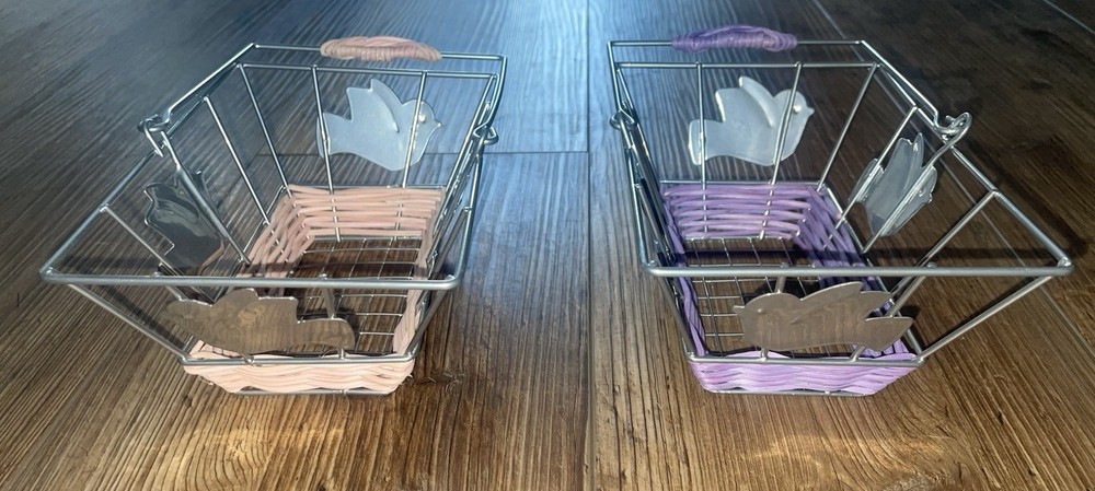 Two Baskets One Pink And One Purple
