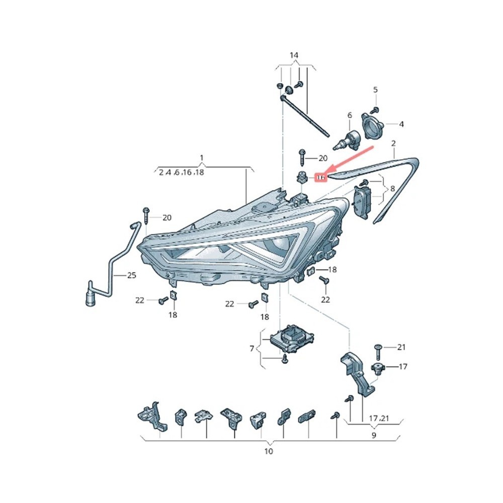 Front Headlight Compensating Plate For Golf For Passat With Quick Install