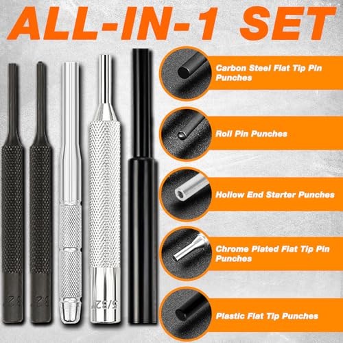 Punch Set, Punch Tools, Roll Pin Punch Set, Made of Solid Without Bench Block