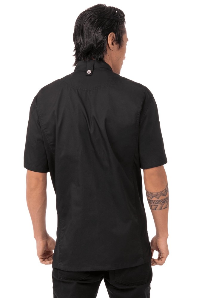 Chef Works Men's Springfield Chef Coat Medium Black