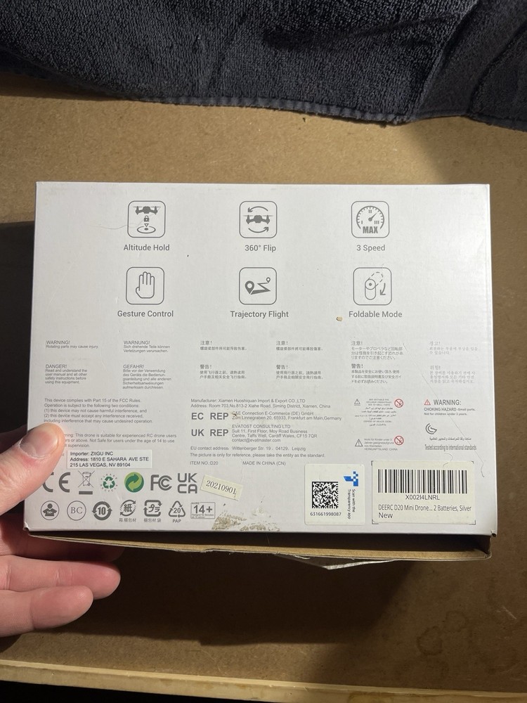 DEERC D20 Mini Drone Silver 720p HD FPV Camera New