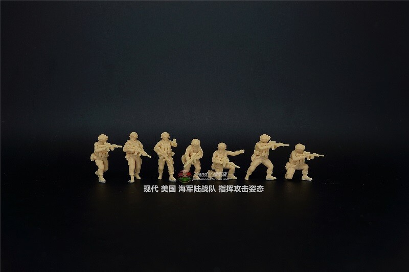 1/72 US"Marines command the attack posture"7 man group model(3D printed Soldier)
