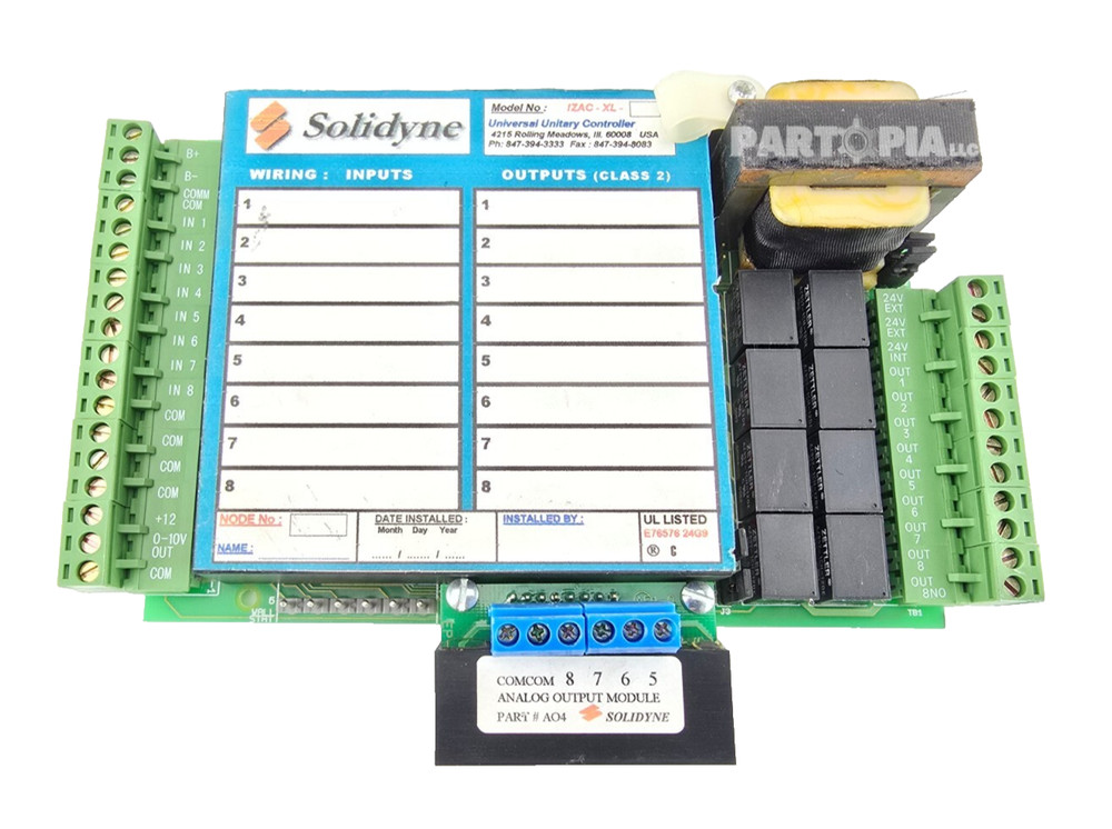 Solidyne IZAC-XL-8, Universal Unitary Controller W/ Analog Output Module A04