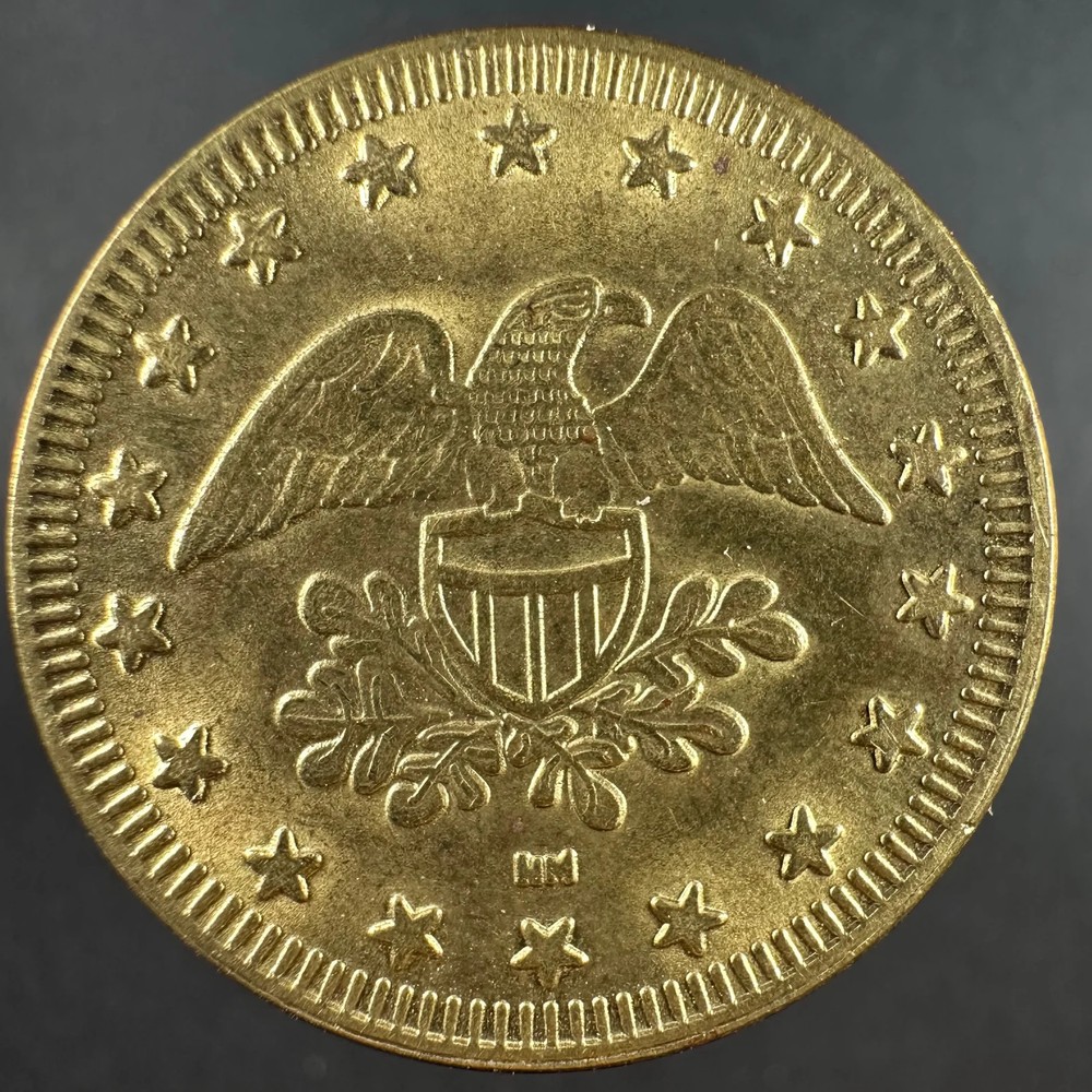 No Cash Value Brass Arcade Token with Eagle & Shield