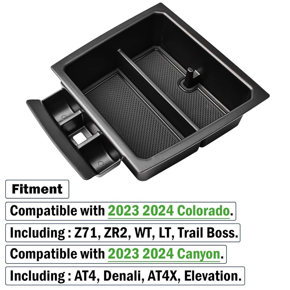 For 2023-2025 GMC Canyon Cab Console Armrest Storage Box Organizer Accessory