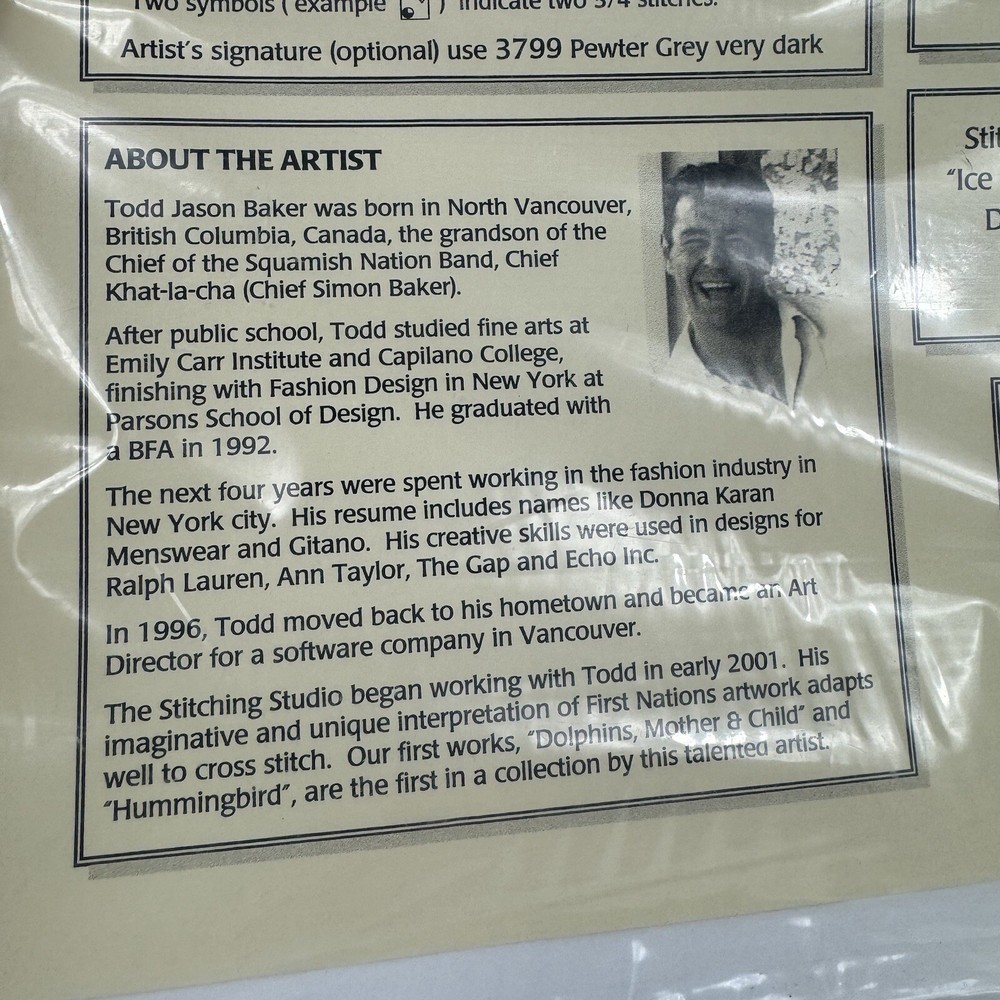 The Stitching Studio Counted Cross Stitch Pattern Dolphins Mother Child DIY