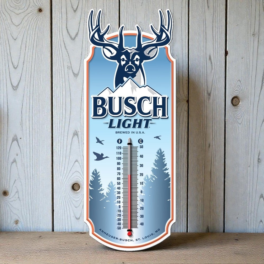 Busch Light Embossed Metal Thermometer