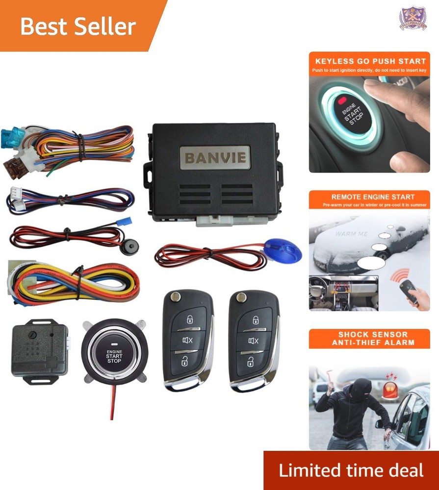 Car Keyless Entry Alarm System Remote Engine Start Push Button Vehicle Security
