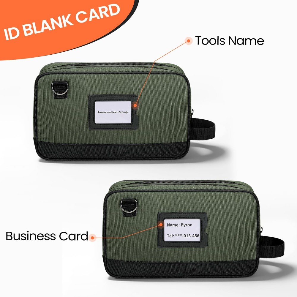 Tool Bag, Dual Compartment Storage Pouch (Gray)