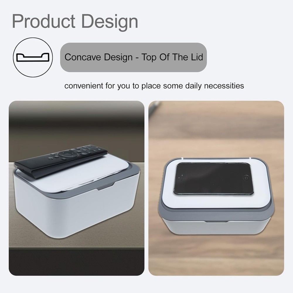 Elegant Rectangular Wipes Dispenser - Dust-Free & Easy Access for Cottonelle