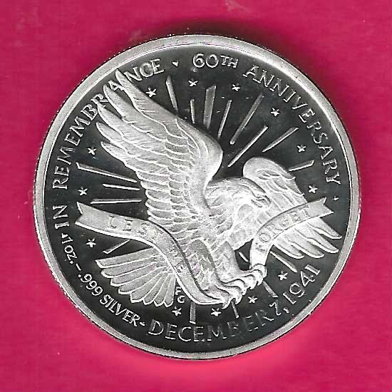 PEARL HARBOR .999 SILVER ROUND