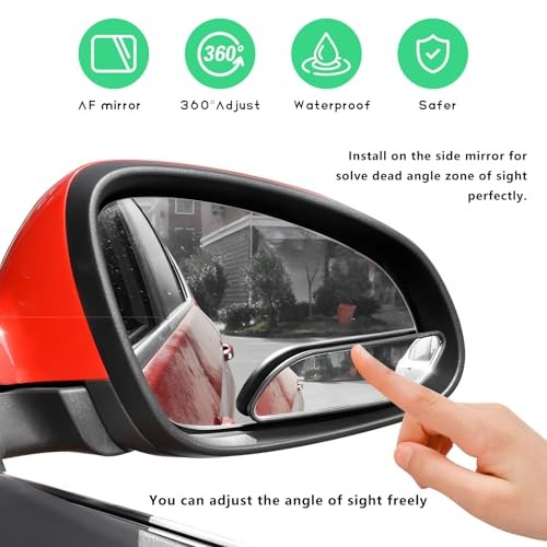 CS Blind Spot Car Mirror, Rectangular HD Glass Wide Angle Rearview Mirror 4P
