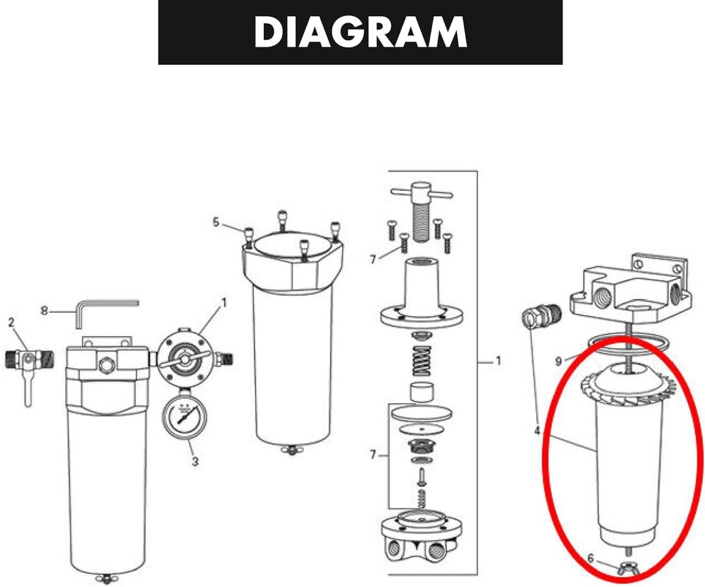 DeVilbiss 130524 Replacement Desiccant Cartridge for QC3 Filter