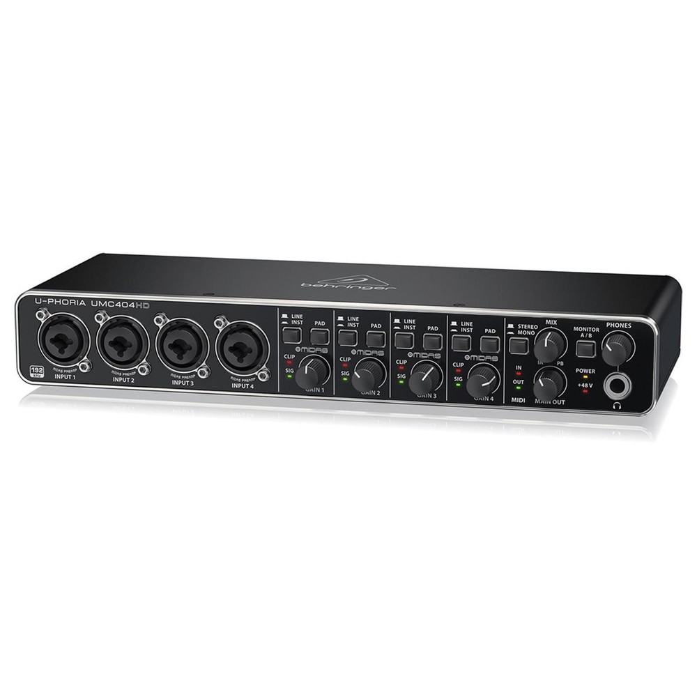 Behringer U-PHORIA UMC404HD USB 2.0 Audio Interface - Bundle With XLR Profession