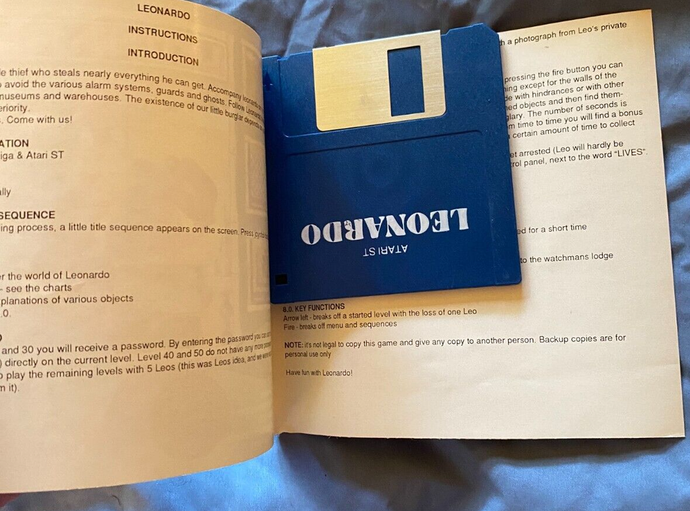 Leonardo Atari 1040/520 ST NEW Disk By Monkey Business
