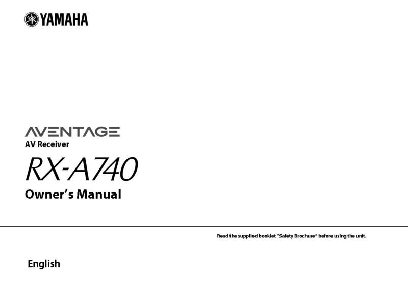 Yamaha RX-A740 Receiver Owners Manual