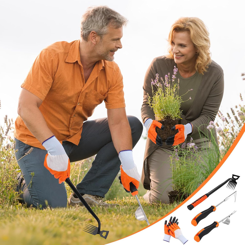 Weed Puller Tool, Manual Portable Stainless Steel Weeder Puller Tool, Crack Weed