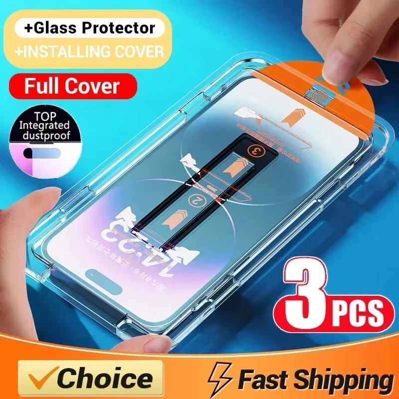 3 Pcs - Dust-Free Oleophobic Screen Protector for iPhone 17, Air, Pro & Pro Max