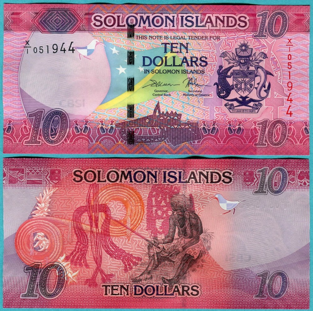 Solomon Islands 10 Dollars ND(2017) P33a* UNC - Replacement / Prefix X/1
