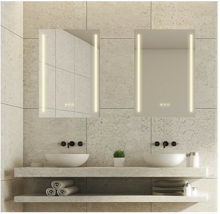 20x30 in Bathroom Mirror LED Light Wall Mounted Touch Switch Defogger & Dimmer