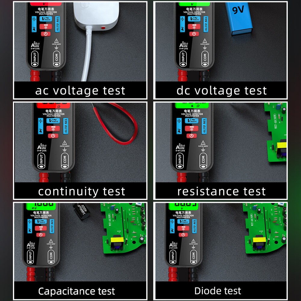 Smart Digital Multimeter Tester Rechargeable Electrical Voltmeter AC DC Voltage