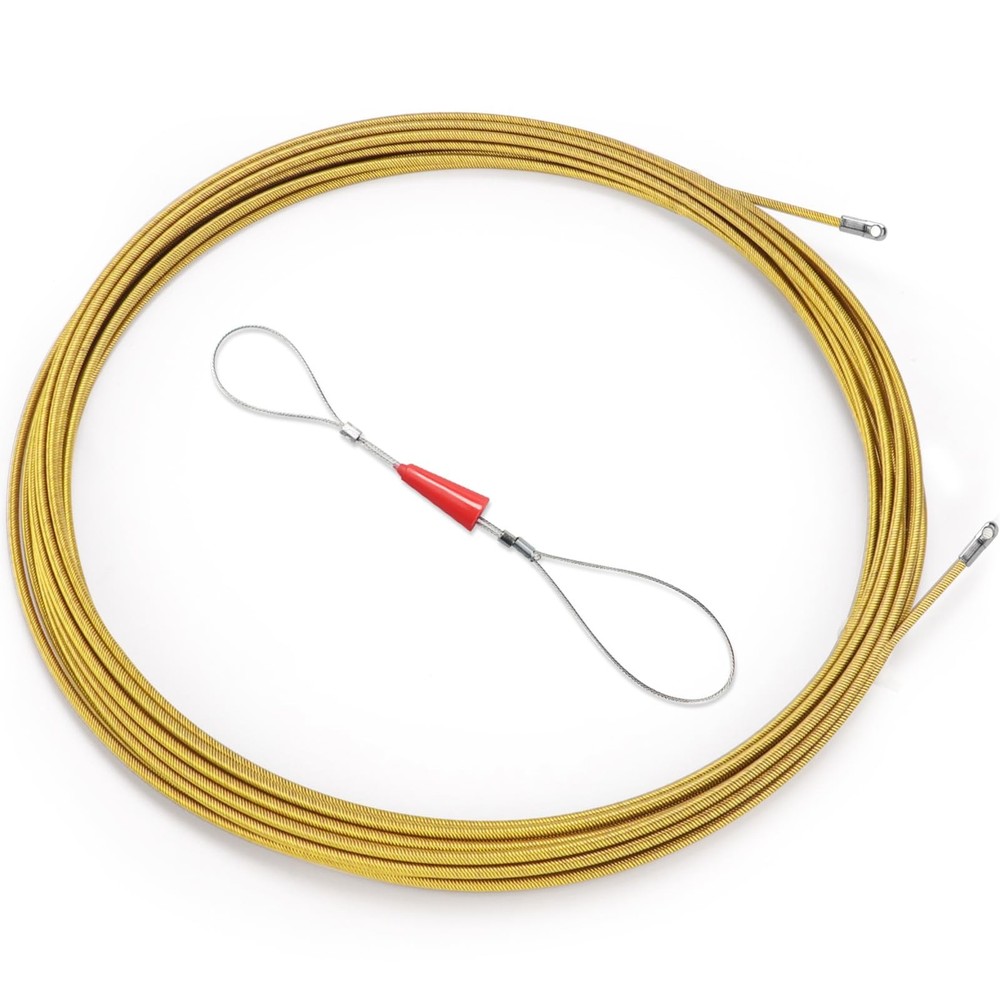 50FT Fish Tape Wire Puller Through Wall Wire Threader OD 7mm, Fish Cable Fast...