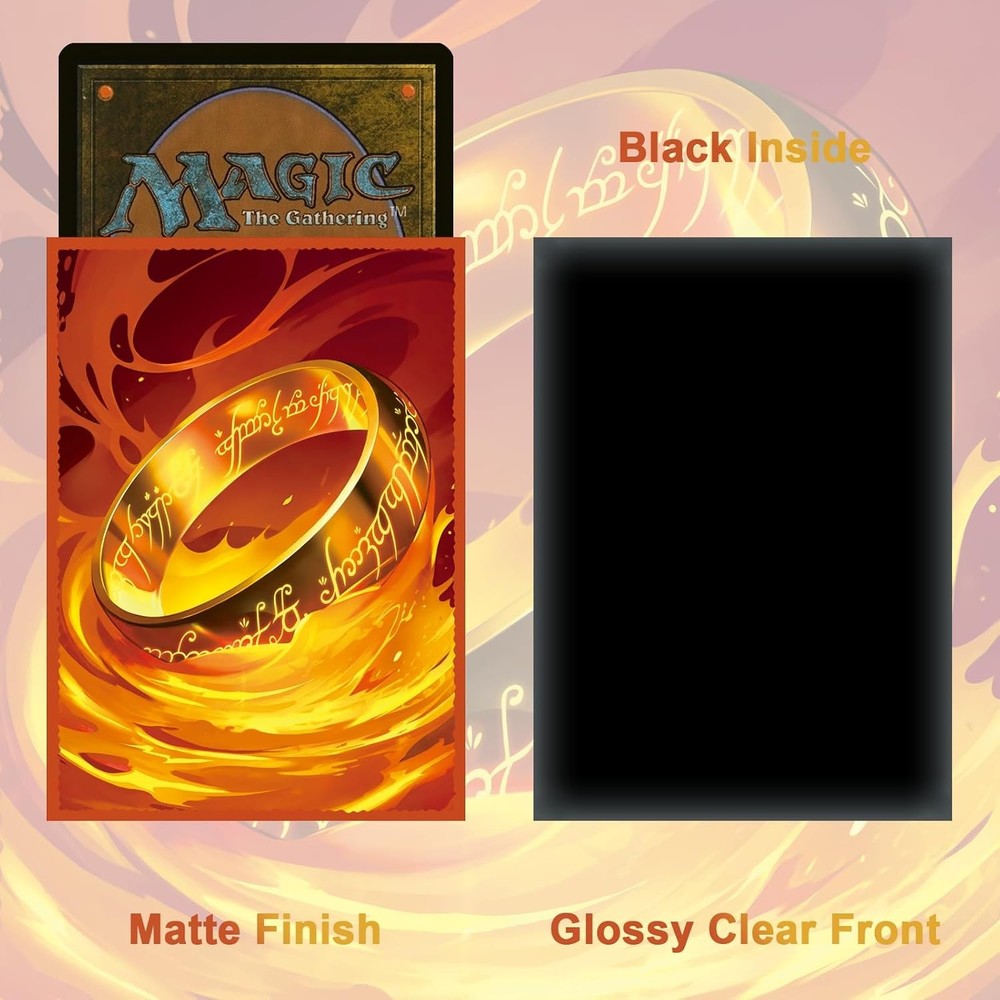 MTG Card Sleeves(The Ring) 100PCS Art Deck Protector, Matte Back & Clear Front,