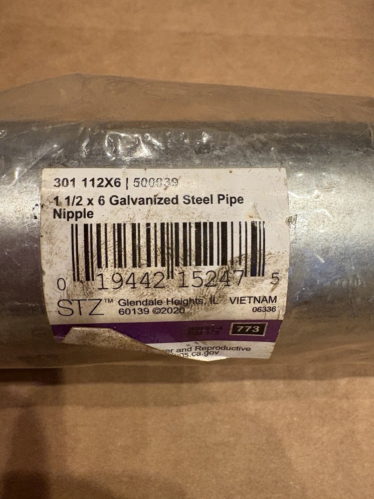 STZ galvanized Steel Pipe Nipple - New