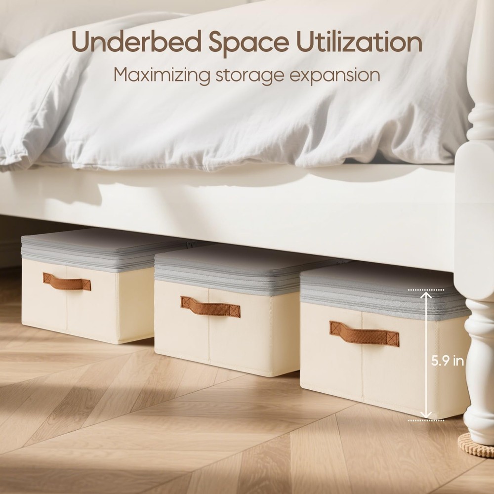 Large Closet Storage Bins - Compression Organizer Bins, Stackable Closet Orga...