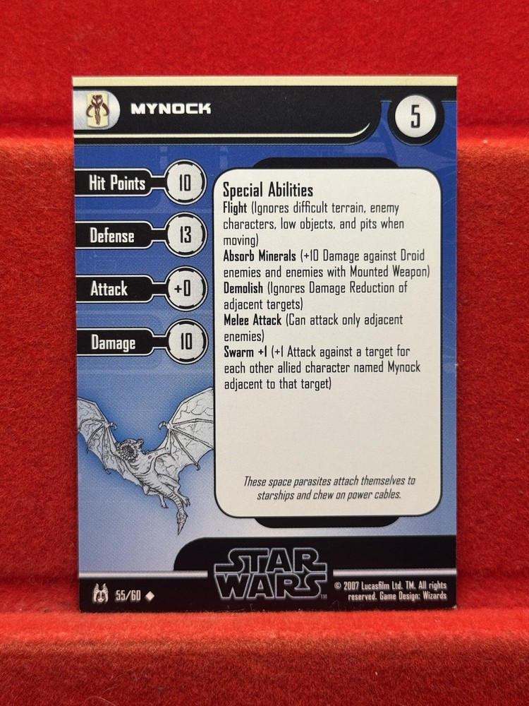 Star Wars Miniatures FORCE UNLEASHED - Mynock - 55/60 2007 EM14.2