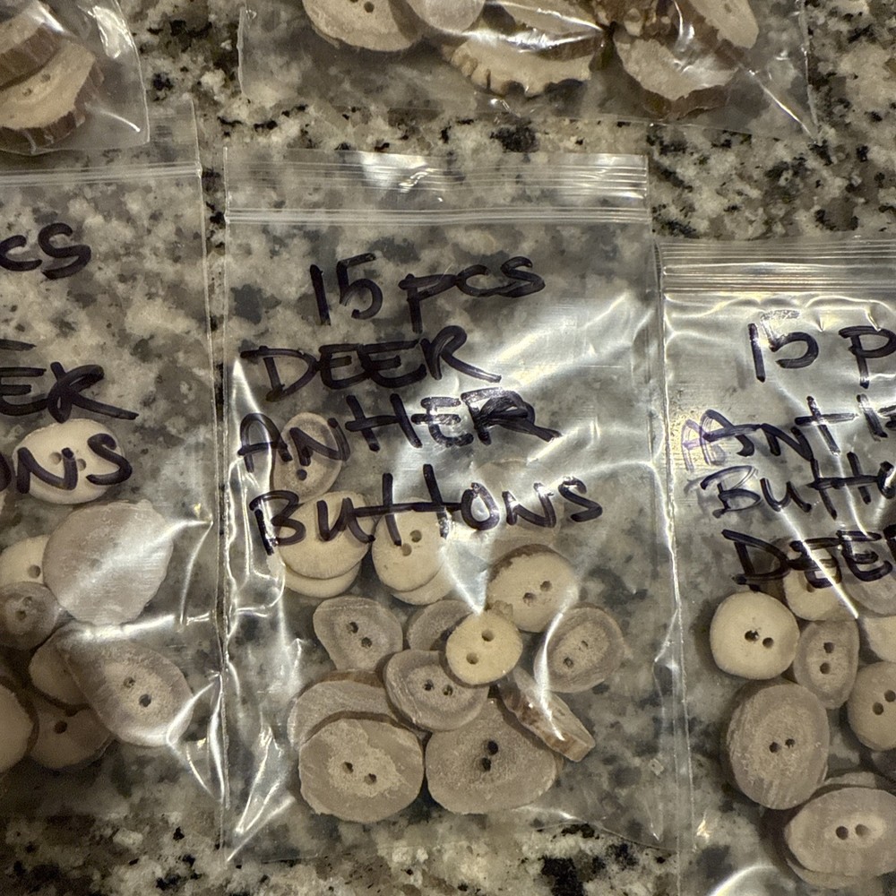 Deer Antler Buttons, 15 count