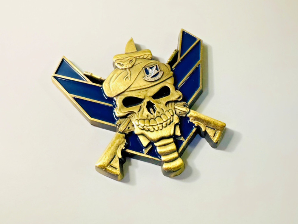 Aged Brass Air Force Honor Badge Security Forces Defensor Fortis Medallion