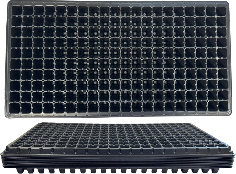 200 Cell Seedling Plastic Nursery Trays, 10 Pack, Thick Durable Germination Plug
