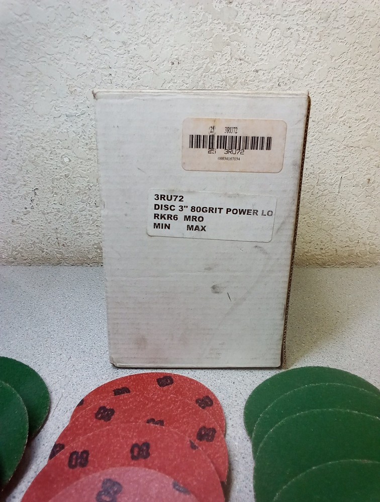 25pc. 3in Quick Change Disc, 80 Grit, 3RU72