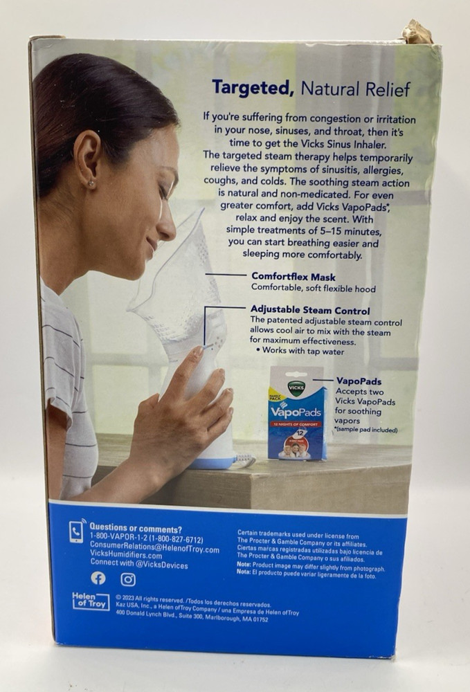 Vicks Personal Steam Inhaler with Variable Steam Control & Soft Mask -