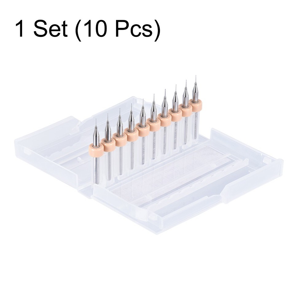 10Pcs 0.2mm Carbide CNC Engraving Circuit Board Micro PCB Drill Bits
