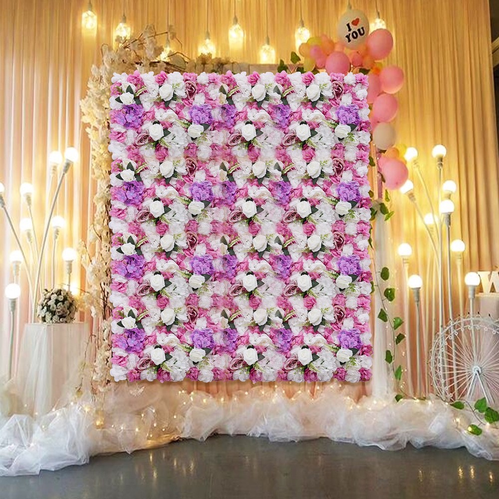 6 Pcs Artificial Hydrangea Flower Wall Panel For Wedding Party Backdrop 60X40CM