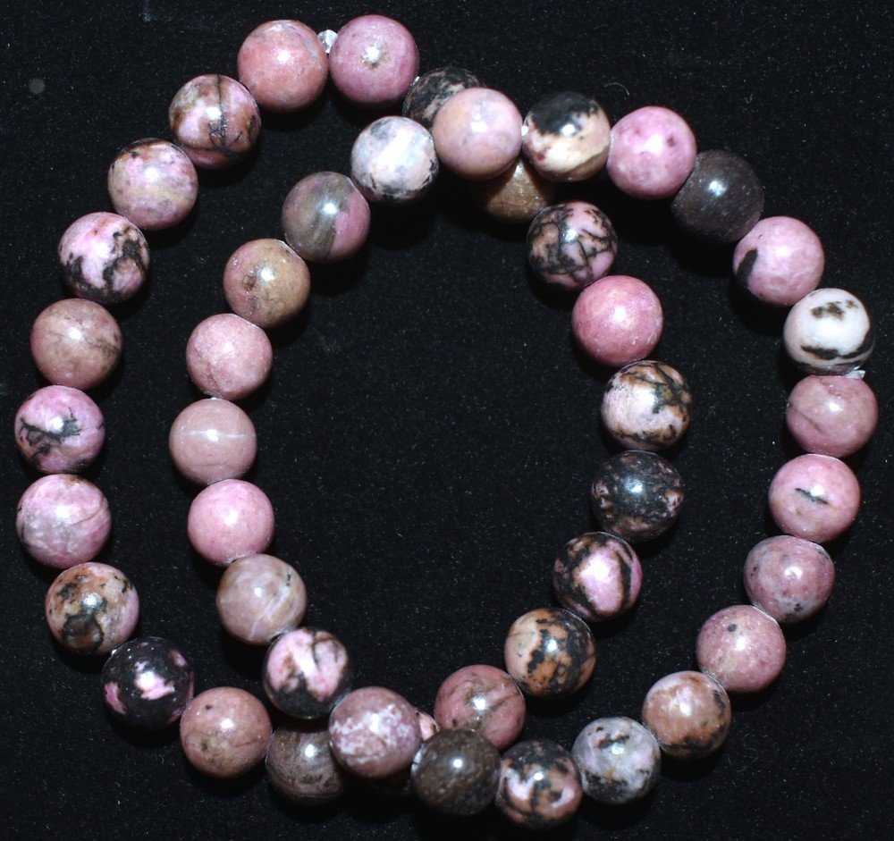 Pretty Rhodonite Bracelet 6.5"/8 mm