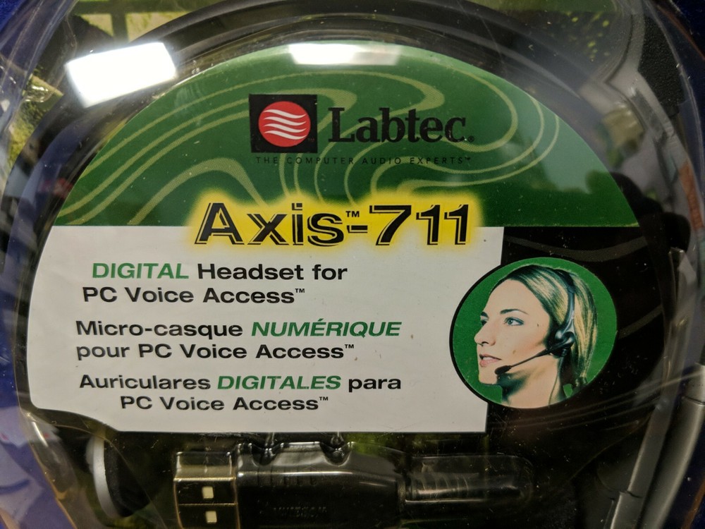 NEW SEALED Labtec Axis 711 Digital USB Mono Headset FOR PC VOICE ACCESS