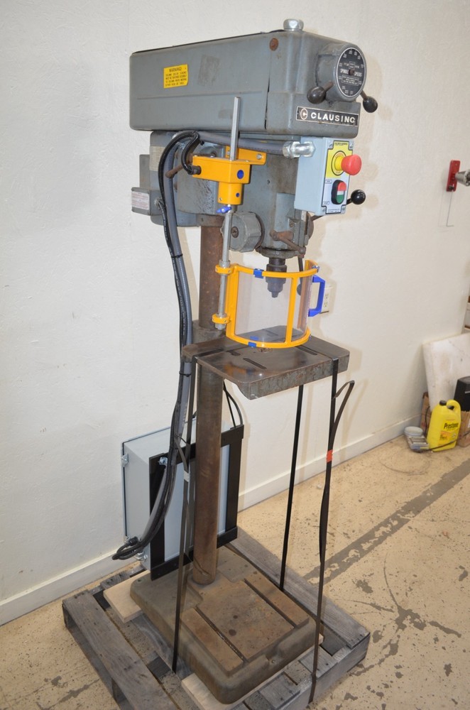 Nice Clausing 15" Variable Speed Floor Drill Press w/ Pro Tech Systems Shield