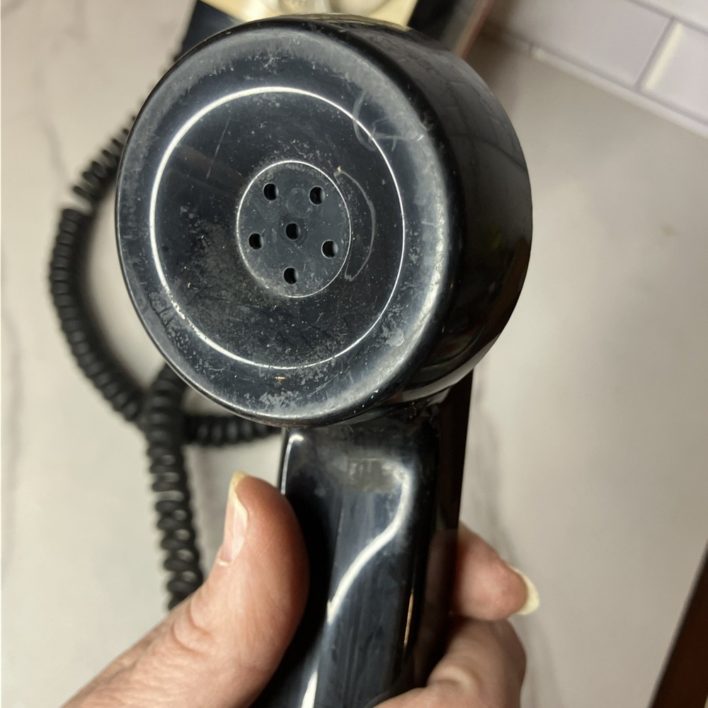 Vintage GTE Automatic Electric Black Rotary Wall Telephone *UNTESTED*