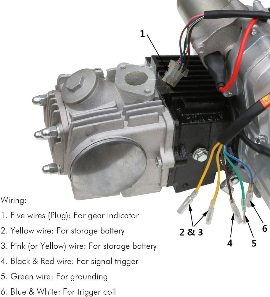 4 stroke 125cc Engine Motor 3-Speed Semi Auto w/ Reverse Electric Start Full kit