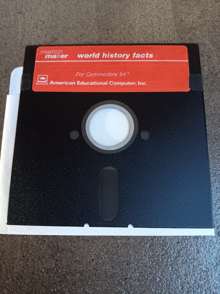 Commodore 64 A+ World History Matchmaker Series Computer Software Tested/Works