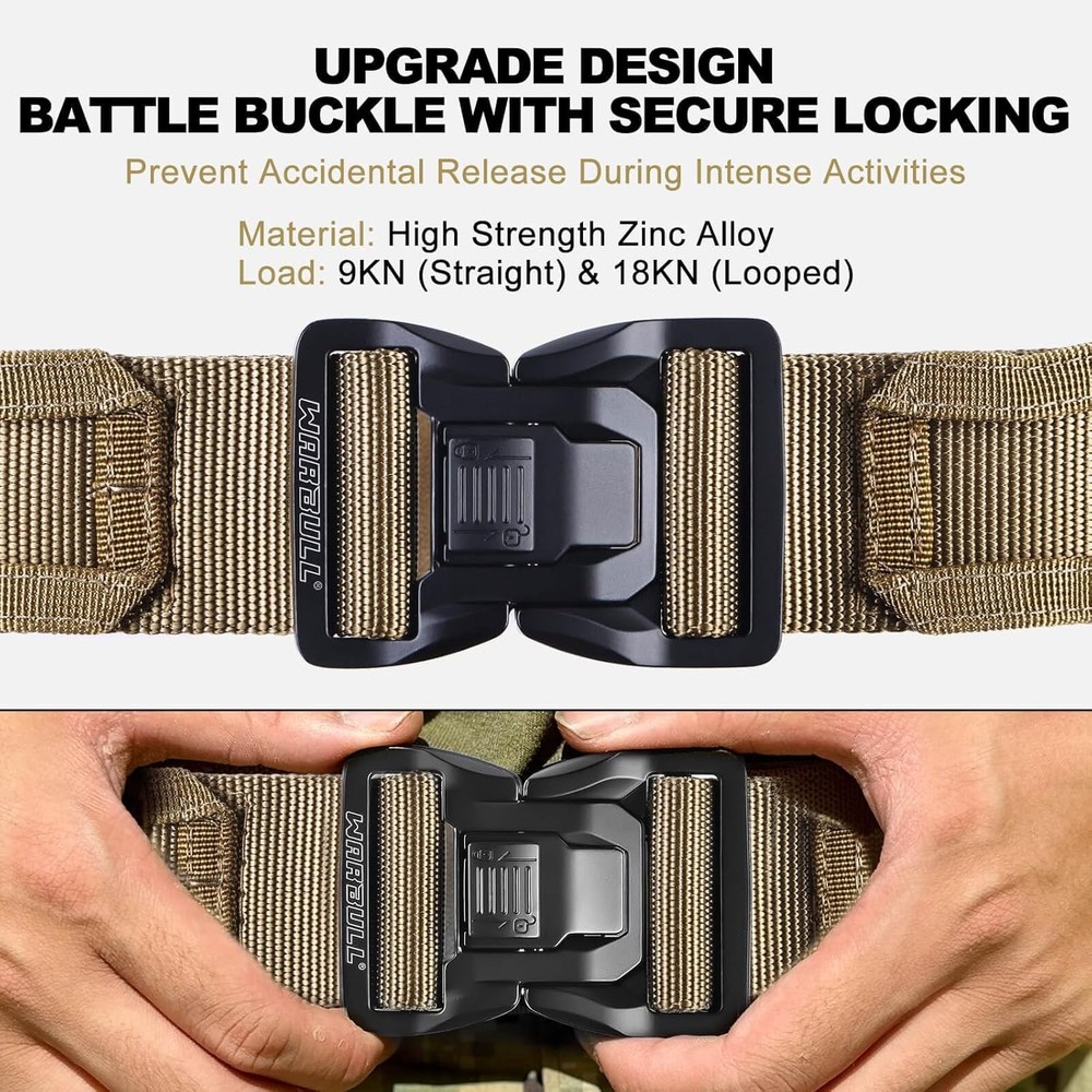 Tactical Molle Belt 2" Quick Release Gun Belt w/Secure Locking - Adjustable