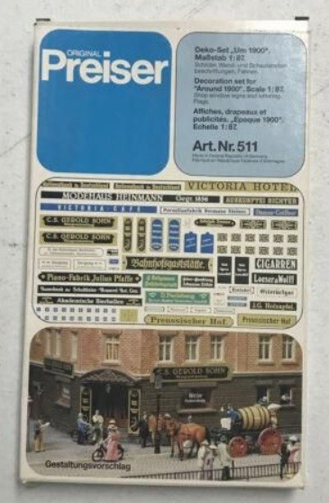 Preiser 511 HO Decoration Set For Around 1900 Kit