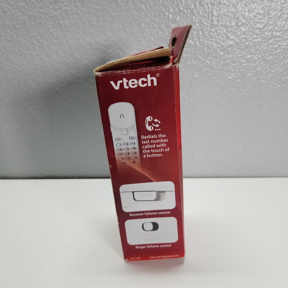VTech CD1103 Trimstyle Corded Phone - White - Pre-owned