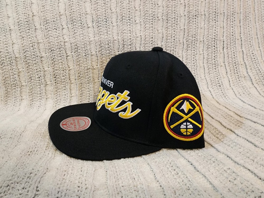 Mitchell & Ness Denver Nuggets NBA Black Snapback Adjustable Hat Cap New